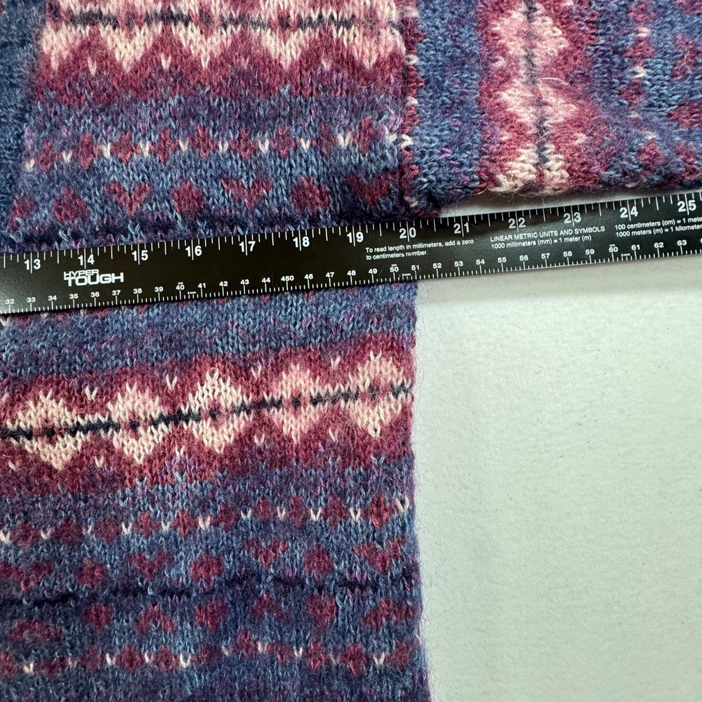 Maurices Fair Isle Cardigan Sweater Mens Large Blue Burgundy Geometric Button Up - Picture 7 of 10